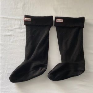 Hunter boot sock ladies medium black fleece